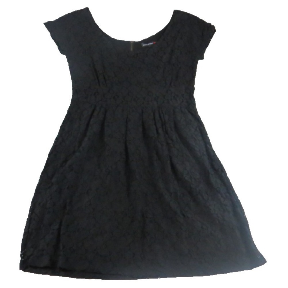 BananaRepublic Dress Women 8 Black Lace Shift A Line Short Sleeve Retro Cocktail